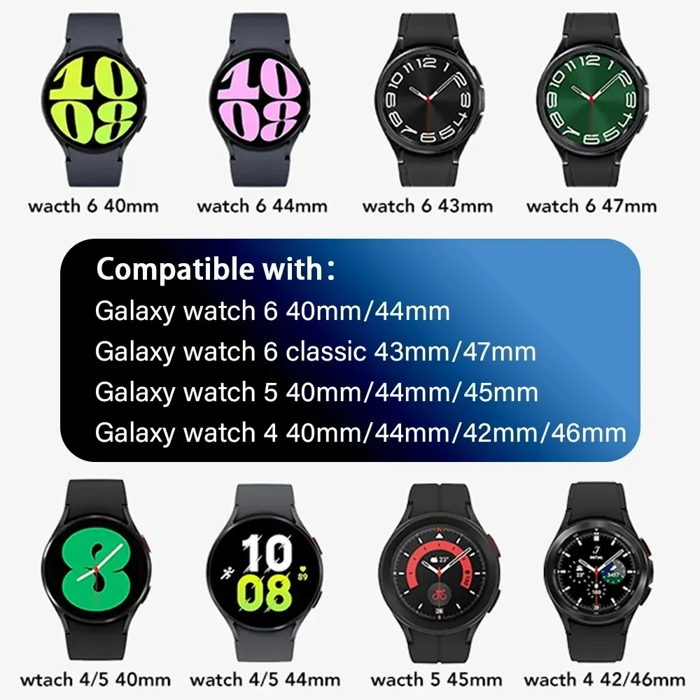 20 мм Силиконовый Ремешок Для Samsung Galaxy Watch 4/5/6 44 40 мм 6 4 Classic 47 мм 43 42 46 мм 5 Pro 45 мм Браслет Galaxy Watch 6 Band Изображение 5
