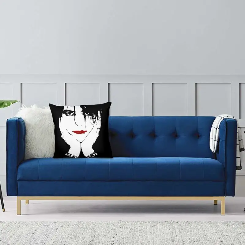 Музыкальная рок-группа Cure Чехол для подушки 40x40 см Домашний Декоративный 3D принт Подушка для дивана Двухсторонняя Изображение 4