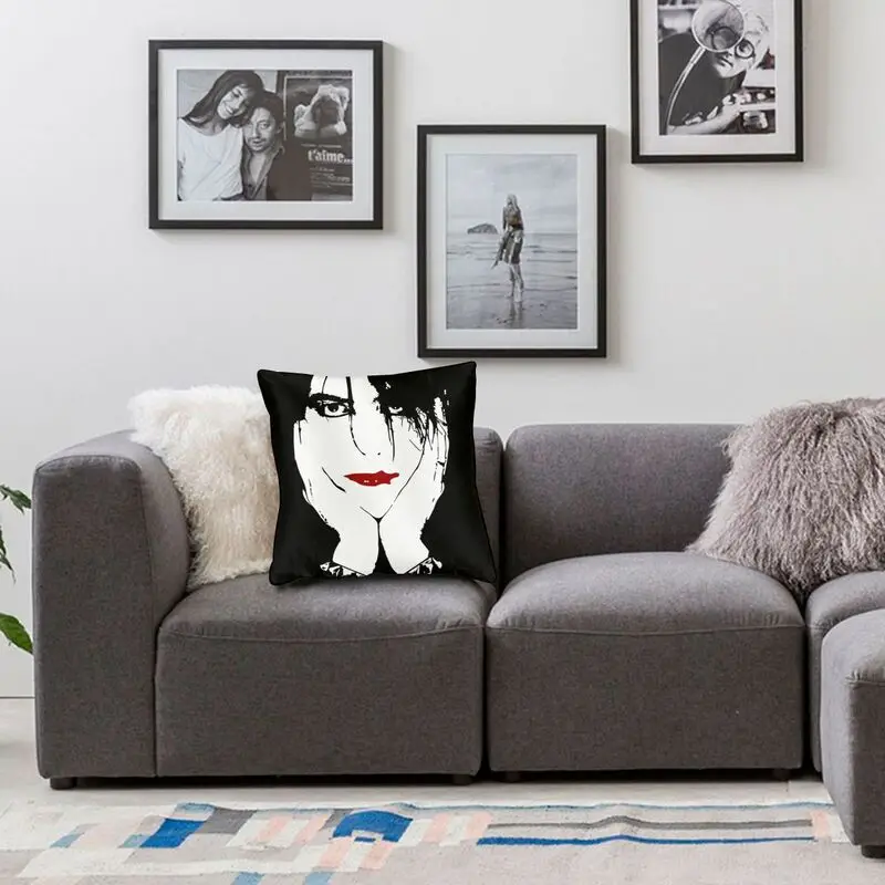 Музыкальная рок-группа Cure Чехол для подушки 40x40 см Домашний Декоративный 3D принт Подушка для дивана Двухсторонняя Изображение 5