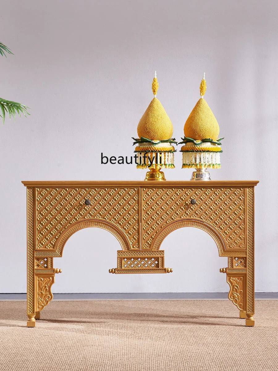 Резной дзен-алтарь ручной работы из дерева, кабинет тайского массажа, консольные столики для рабочего стола Изображение 1