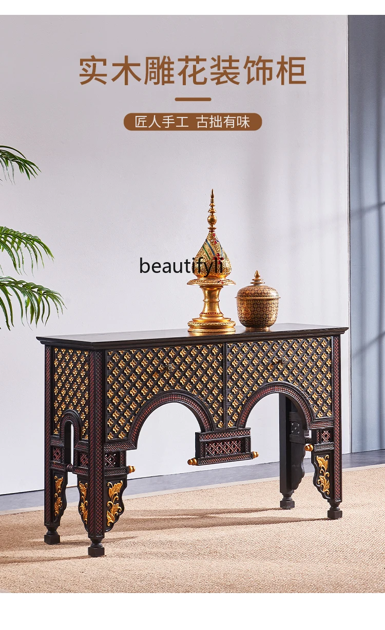 Резной дзен-алтарь ручной работы из дерева, кабинет тайского массажа, консольные столики для рабочего стола Изображение 2