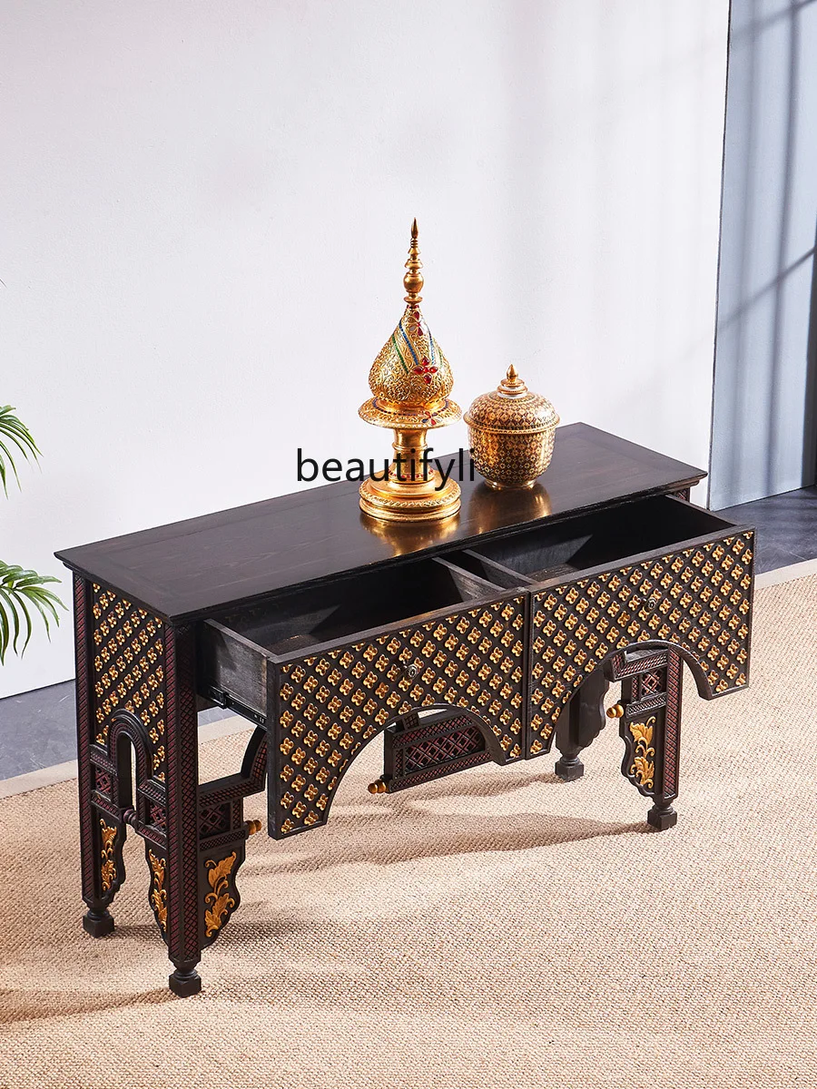 Резной дзен-алтарь ручной работы из дерева, кабинет тайского массажа, консольные столики для рабочего стола Изображение 3