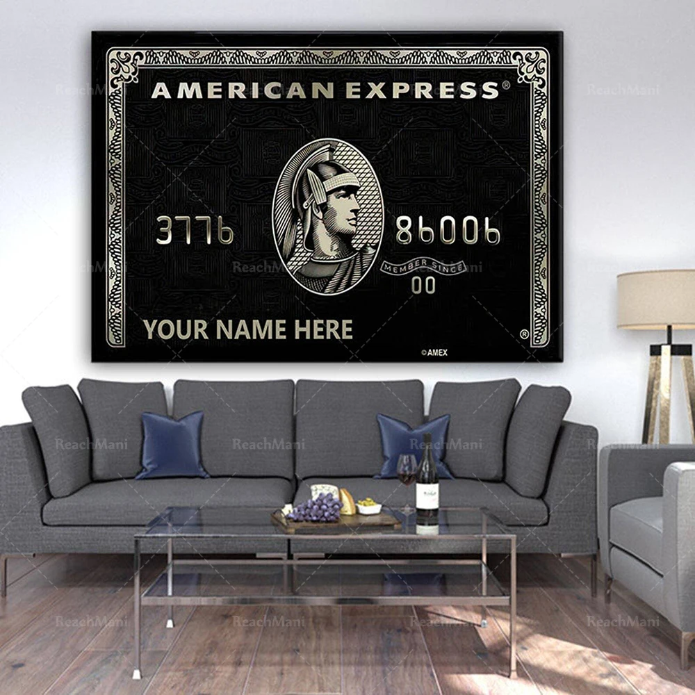 Домашний декор Холст Настенное искусство American Express Живопись Печать изображений Модульный Вдохновляющий успех Ретро Плакат Гостиная Изображение 1