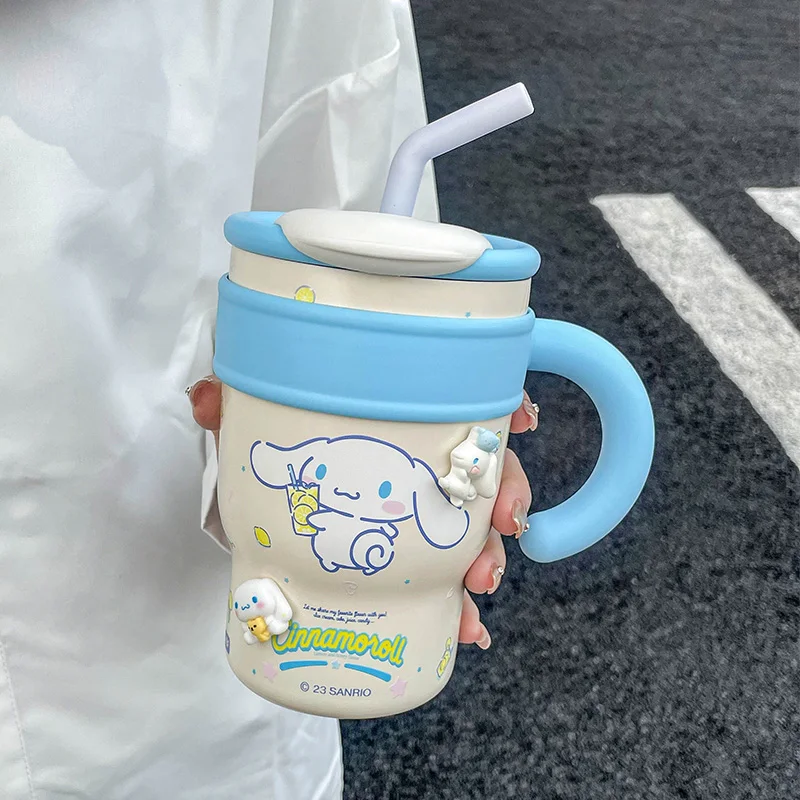 Аниме Sanrio Hellokitty Гигантская Изолированная Чашка для Девочек Высокая Красочная Соломенная Чашка Для Воды Милая Чашка Офисный Ледяной Бар Чашка Каваи Подарок 2023 Изображение 1