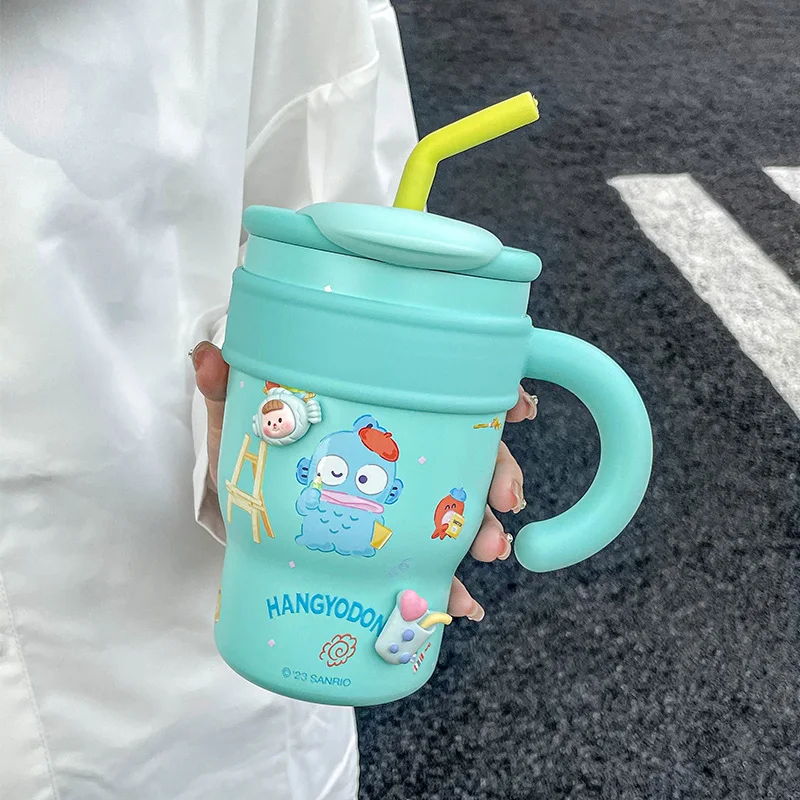 Аниме Sanrio Hellokitty Гигантская Изолированная Чашка для Девочек Высокая Красочная Соломенная Чашка Для Воды Милая Чашка Офисный Ледяной Бар Чашка Каваи Подарок 2023 Изображение 2