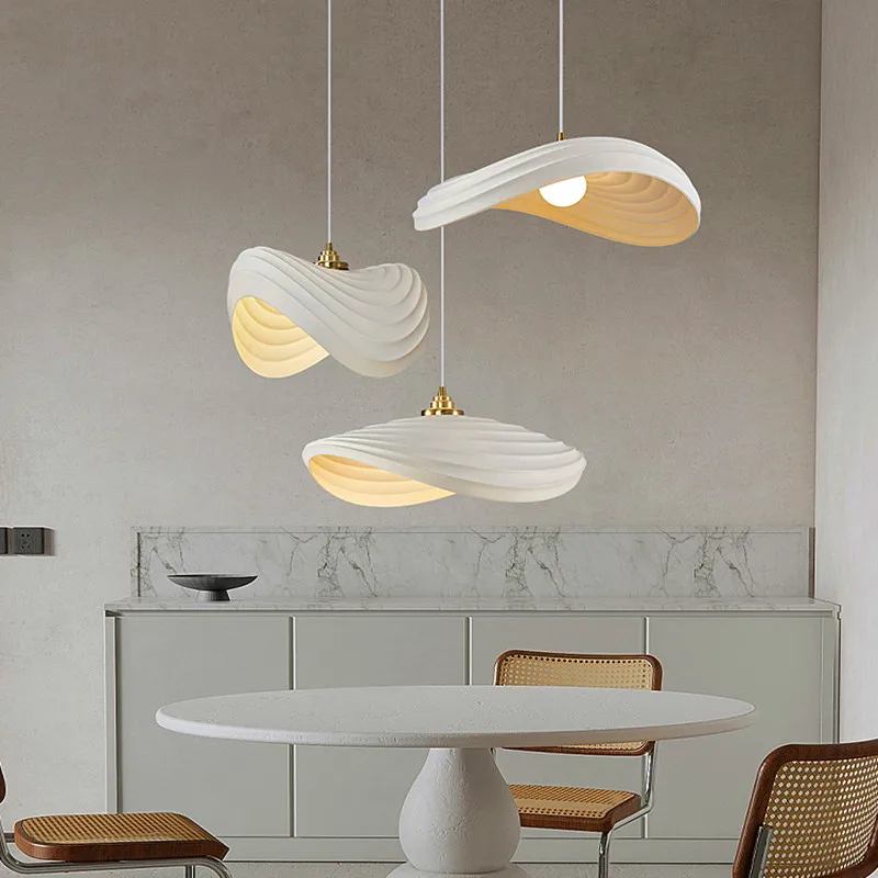 Скандинавский минималистичный стиль Wabi Sabi Cream LED Столовая Кафе Подвесной светильник Ресторан Бар Лофт Лампа для домашнего декора Лестница Люстра Изображение 0