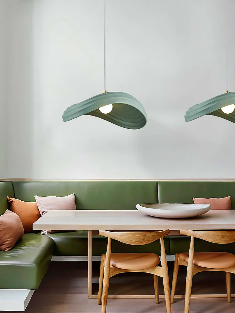 Скандинавский минималистичный стиль Wabi Sabi Cream LED Столовая Кафе Подвесной светильник Ресторан Бар Лофт Лампа для домашнего декора Лестница Люстра Изображение 3