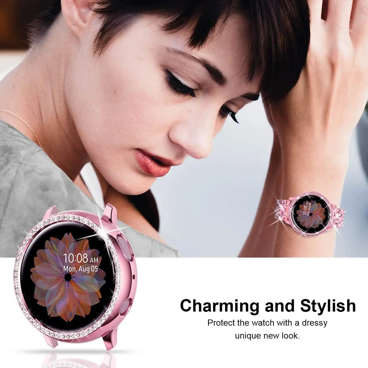 Чехол для часов Samsung galaxy watch active 2 40 мм 44 мм Защитный чехол со стразами для Galaxy Watch Active 2 шт. чехол-бампер Изображение 5