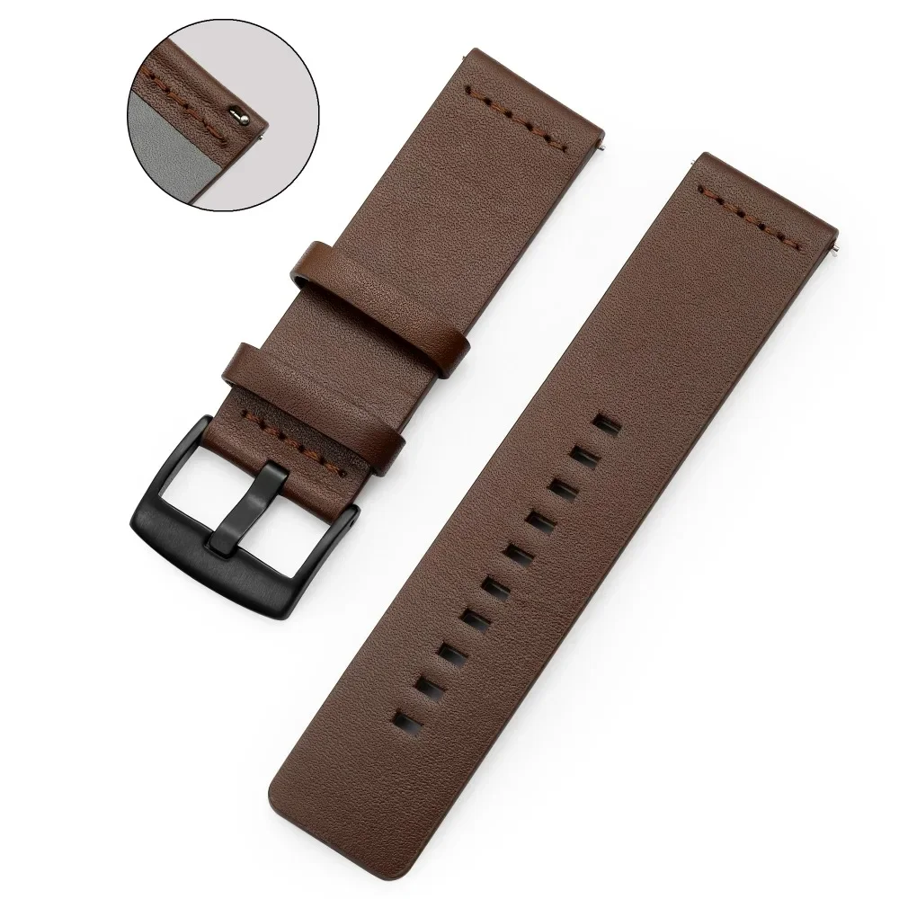ремешок для часов 20 мм 22 мм, быстросъемный кожаный ремешок для Samsung Galaxy Watch 3 Active2 40 44 мм, ремешок для часов huawei watch gt 2 18 24 мм Изображение 1