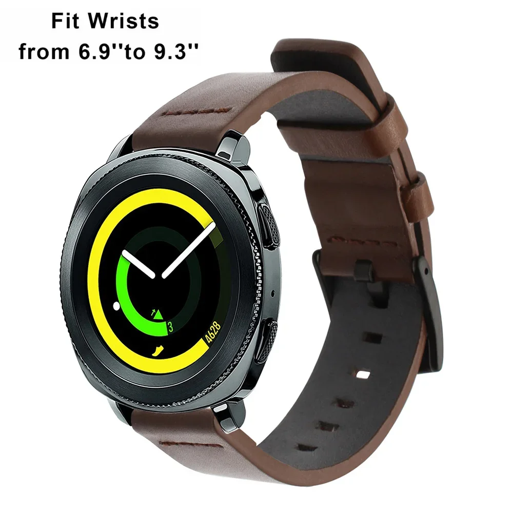 ремешок для часов 20 мм 22 мм, быстросъемный кожаный ремешок для Samsung Galaxy Watch 3 Active2 40 44 мм, ремешок для часов huawei watch gt 2 18 24 мм Изображение 4