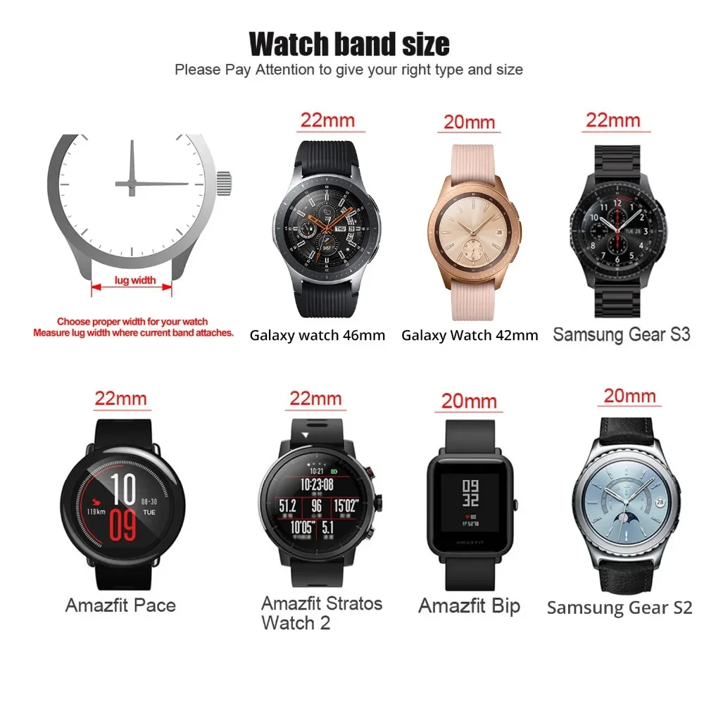 ремешок для часов 20 мм 22 мм, быстросъемный кожаный ремешок для Samsung Galaxy Watch 3 Active2 40 44 мм, ремешок для часов huawei watch gt 2 18 24 мм Изображение 5