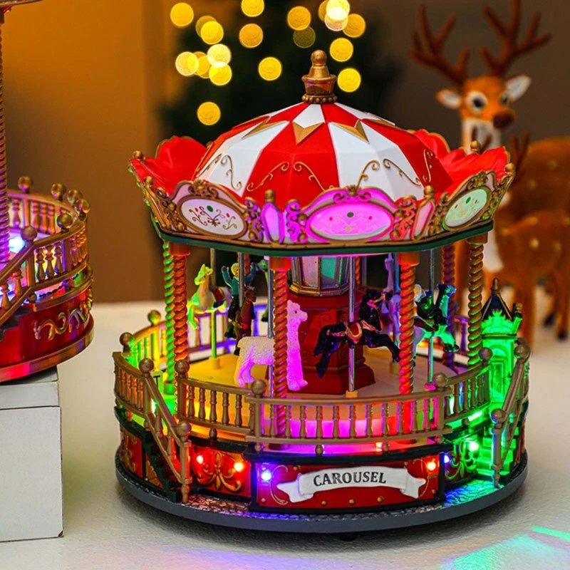 Рождественские подарки для детей Рождественская музыкальная шкатулка Home Window Desktop Изображение 4