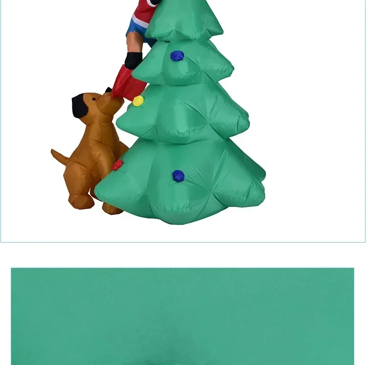 Рождественская воздушная модель 1,8 метра, надувная собака с подсветкой, Рождественская елка, старик, взбирающийся на елку, Рождественские украшения Изображение 4