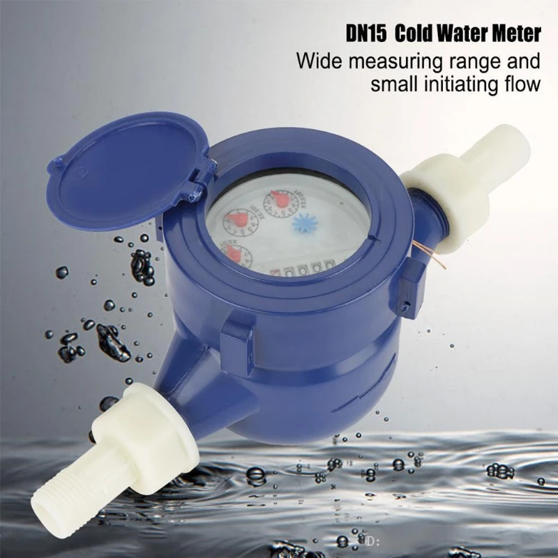 DN15 Садовый домашний пластиковый счетчик холодной воды с одним расходом воды, настольный измерительный инструмент 15 мм дюймов R7UA Изображение 0