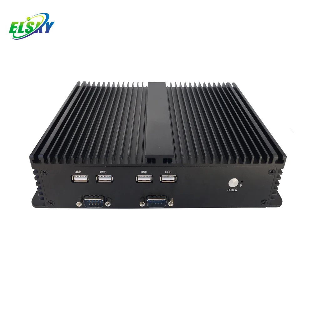Безвентиляторный промышленный мини-пк ELSKY SPC450 с процессором Broadwell-U 5-го поколения CORE i7 5500U 2/3/4*LAN дополнительное питание Mini-PCIE 12V Изображение 5
