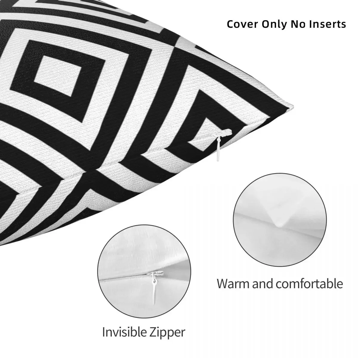 Геометрическая черно-белая линия, наволочка, чехол для подушек из полиэстера, удобная подушка, декоративные подушки для дивана, используемые Изображение 4