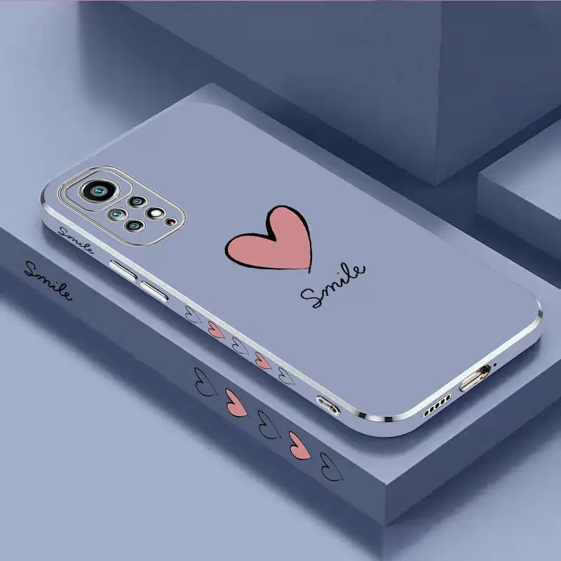 Большое Красное Сердце Роскошный Чехол Для Телефона С Покрытием Xiaomi Redmi Note 11 Pro Plus 12Pro Plus 11 11S 10 Pro 12 9S 8 Pro Чехол Изображение 2