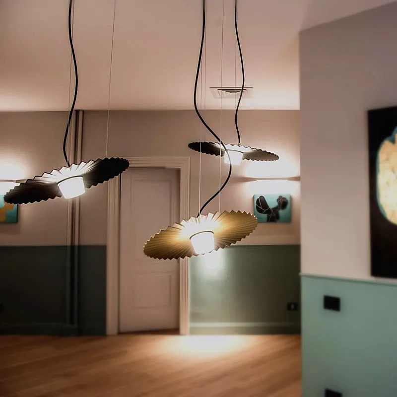Подвесной светильник Nordic Gonzaga LED Простой железный современный круглый подвесной светильник, декоративный для дома, спальни, лестницы, офисного освещения Изображение 0