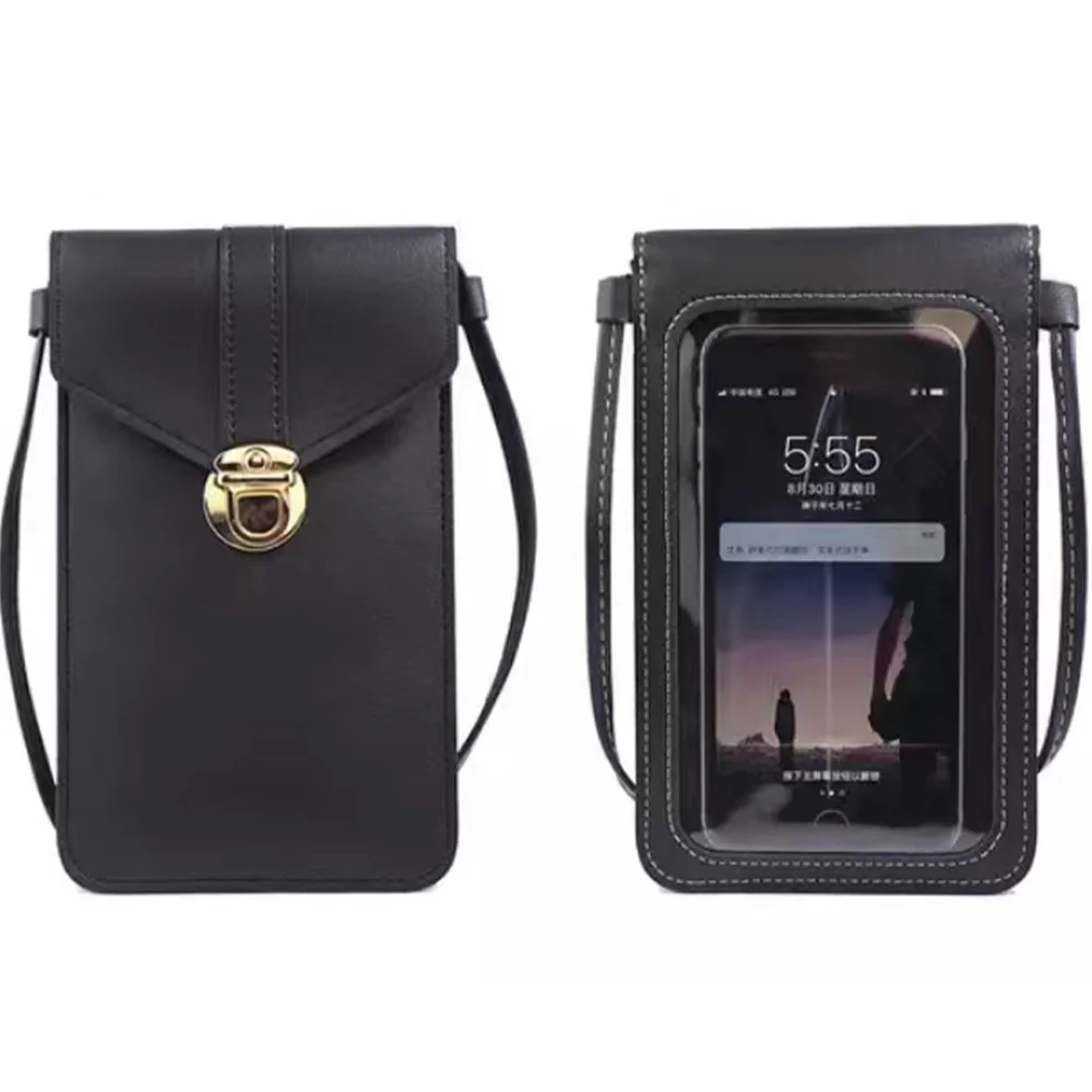 Сумки для телефонов с сенсорным экраном для iPhone Huawei Samsung Женская сумка с принтом Love RFID Противоугонная щетка Кошелек сумка через плечо Изображение 3