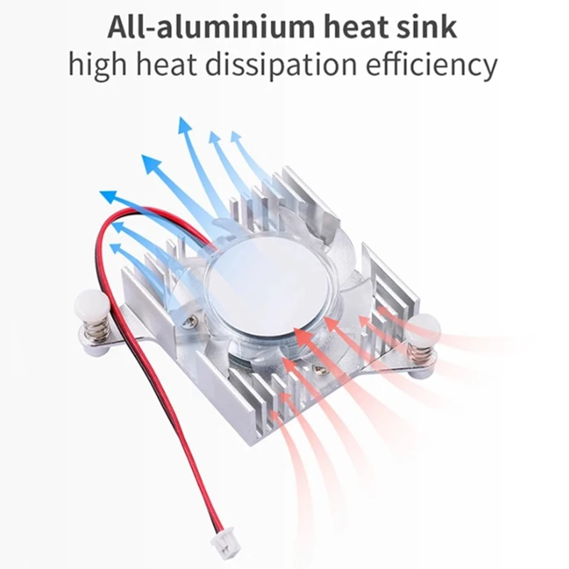 1 ШТ. Вентилятор охлаждения с активным охлаждением, встроенный в радиатор, белый алюминий для Orange Pi 5 Plus Для OPI 5 Plus Изображение 3