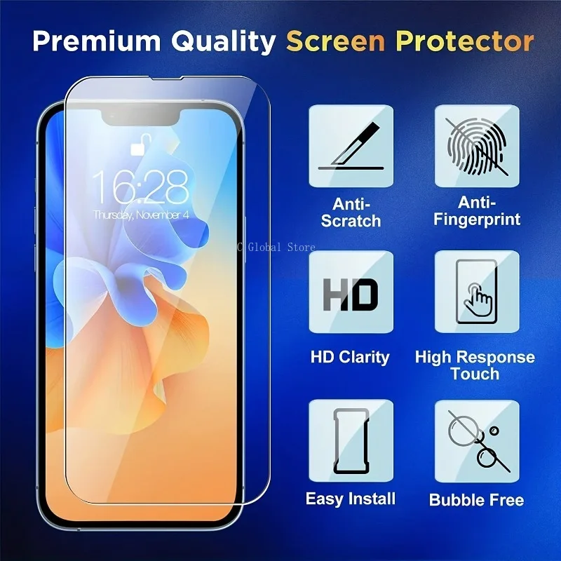Защитная Пленка Для Экрана 6 В 1 С Защитой Объектива Камеры Для iPhone 14 Pro Max 13 12 Mini 11 Pro 15 Plus Изображение 1