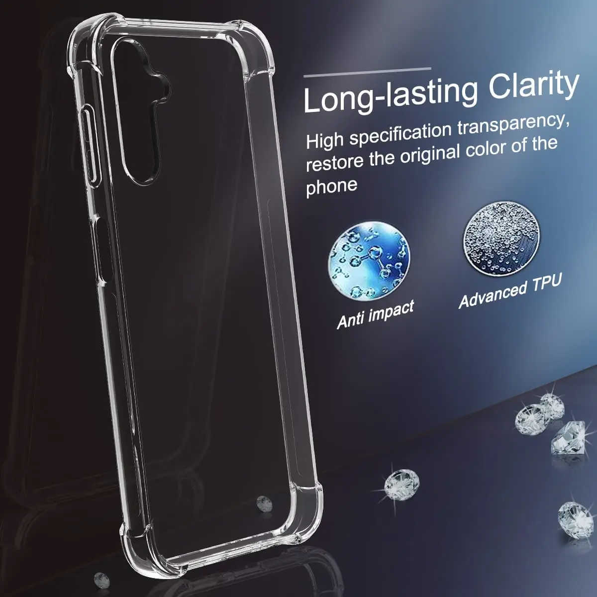 Усиленные уголки, гибкий чехол для мобильного телефона с амортизацией из ТПУ для Samsung Galaxy A14 5G, чехол с защитой экрана из 2 предметов Изображение 2