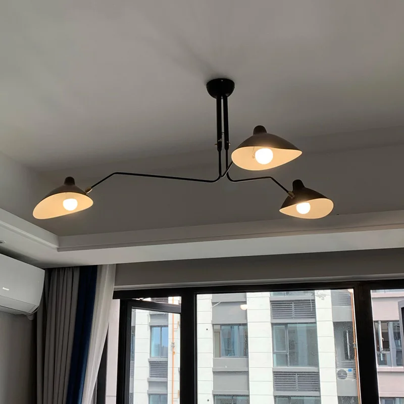 Люстра Serge Mouille в скандинавском стиле, светильник-паук для гостиной, спальни, промышленного домашнего освещения, светильник в стиле лофт в стиле ар-деко Изображение 4