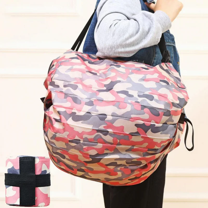 Большой размер, толстый нейлон, большие переносные женские сумки через плечо, складная сумка для покупок, складные экологичные женские сумки с принтом. Изображение 4